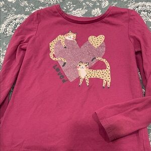 365 Kids Fuchsia Long Sleeve with Leopard Heart
